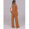 imageANRABESS Womens Lounge Sets 2 Piece Outfits Summer Casual Short Sleeve Sweatsuits Matching Tracksuits Wide Leg Pant SetRust