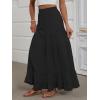 imageANRABESS Womens Maxi Skirt Elastic High Waist Swing Tiered Aline Flowy Pleated Boho Beach Vacation Long SkirtsBlack