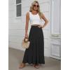 imageANRABESS Womens Maxi Skirt Elastic High Waist Swing Tiered Aline Flowy Pleated Boho Beach Vacation Long SkirtsBlack