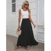 imageANRABESS Womens Maxi Skirt Elastic High Waist Swing Tiered Aline Flowy Pleated Boho Beach Vacation Long SkirtsBlack