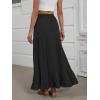 imageANRABESS Womens Maxi Skirt Elastic High Waist Swing Tiered Aline Flowy Pleated Boho Beach Vacation Long SkirtsBlack