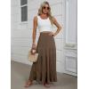 imageANRABESS Womens Maxi Skirt Elastic High Waist Swing Tiered Aline Flowy Pleated Boho Beach Vacation Long SkirtsCoffee