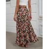 imageANRABESS Womens Maxi Skirt Elastic High Waist Swing Tiered Aline Flowy Pleated Boho Beach Vacation Long SkirtsFloral Black Red