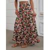imageANRABESS Womens Maxi Skirt Elastic High Waist Swing Tiered Aline Flowy Pleated Boho Beach Vacation Long SkirtsFloral Black Red