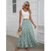 imageANRABESS Womens Maxi Skirt Elastic High Waist Swing Tiered Aline Flowy Pleated Boho Beach Vacation Long SkirtsFloral Green