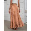 imageANRABESS Womens Maxi Skirt Elastic High Waist Swing Tiered Aline Flowy Pleated Boho Beach Vacation Long SkirtsFloral Orange
