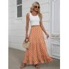 imageANRABESS Womens Maxi Skirt Elastic High Waist Swing Tiered Aline Flowy Pleated Boho Beach Vacation Long SkirtsFloral Orange