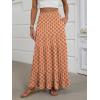 imageANRABESS Womens Maxi Skirt Elastic High Waist Swing Tiered Aline Flowy Pleated Boho Beach Vacation Long SkirtsFloral Orange