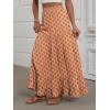 imageANRABESS Womens Maxi Skirt Elastic High Waist Swing Tiered Aline Flowy Pleated Boho Beach Vacation Long SkirtsFloral Orange