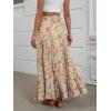 imageANRABESS Womens Maxi Skirt Elastic High Waist Swing Tiered Aline Flowy Pleated Boho Beach Vacation Long SkirtsFloral Orange Red