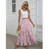 imageANRABESS Womens Maxi Skirt Elastic High Waist Swing Tiered Aline Flowy Pleated Boho Beach Vacation Long SkirtsFloral Pink