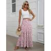 imageANRABESS Womens Maxi Skirt Elastic High Waist Swing Tiered Aline Flowy Pleated Boho Beach Vacation Long SkirtsFloral Pink