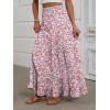 imageANRABESS Womens Maxi Skirt Elastic High Waist Swing Tiered Aline Flowy Pleated Boho Beach Vacation Long SkirtsFloral Pink