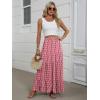 imageANRABESS Womens Maxi Skirt Elastic High Waist Swing Tiered Aline Flowy Pleated Boho Beach Vacation Long SkirtsFloral Red