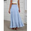imageANRABESS Womens Maxi Skirt Elastic High Waist Swing Tiered Aline Flowy Pleated Boho Beach Vacation Long SkirtsLight Blue