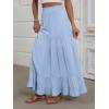 imageANRABESS Womens Maxi Skirt Elastic High Waist Swing Tiered Aline Flowy Pleated Boho Beach Vacation Long SkirtsLight Blue