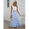 imageANRABESS Womens Maxi Skirt Elastic High Waist Swing Tiered Aline Flowy Pleated Boho Beach Vacation Long SkirtsLight Blue