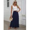imageANRABESS Womens Maxi Skirt Elastic High Waist Swing Tiered Aline Flowy Pleated Boho Beach Vacation Long SkirtsNavy Blue