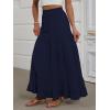 imageANRABESS Womens Maxi Skirt Elastic High Waist Swing Tiered Aline Flowy Pleated Boho Beach Vacation Long SkirtsNavy Blue