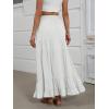 imageANRABESS Womens Maxi Skirt Elastic High Waist Swing Tiered Aline Flowy Pleated Boho Beach Vacation Long SkirtsWhite