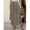 imageANRABESS Womens Maxi Skirts Summer Boho Floral High Waisted Flowy Swing Pleated Beach Long Skirt with PocketsFloral Black Gold