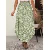 imageANRABESS Womens Maxi Skirts Summer Boho Floral High Waisted Flowy Swing Pleated Beach Long Skirt with PocketsFloral Green