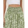 imageANRABESS Womens Maxi Skirts Summer Boho Floral High Waisted Flowy Swing Pleated Beach Long Skirt with PocketsFloral Green