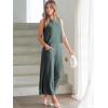 imageANRABESS Womens Summer 2 Piece Outfits Sleeveless Crop Top Capri Wide Leg Pants Jumpsuit Linen Lounge Beach Travel SetsDark Gray