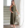 imageANRABESS Womens Summer 2 Piece Outfits Sleeveless Crop Top Capri Wide Leg Pants Jumpsuit Linen Lounge Beach Travel SetsGrey Green