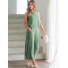imageANRABESS Womens Summer 2 Piece Outfits Sleeveless Crop Top Capri Wide Leg Pants Jumpsuit Linen Lounge Beach Travel SetsLight Green