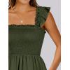 imageANRABESS Womens Summer Casual Sleeveless Square Neck Dress 2025 Smocked Ruffle Backless Boho Beach Cute Teen Short SundressArmy Green
