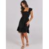imageANRABESS Womens Summer Casual Sleeveless Square Neck Dress 2025 Smocked Ruffle Backless Boho Beach Cute Teen Short SundressBlack
