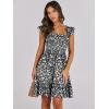 imageANRABESS Womens Summer Casual Sleeveless Square Neck Dress 2025 Smocked Ruffle Backless Boho Beach Cute Teen Short SundressFloral Black White