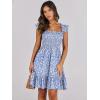 imageANRABESS Womens Summer Casual Sleeveless Square Neck Dress 2025 Smocked Ruffle Backless Boho Beach Cute Teen Short SundressFloral Blue White