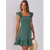 imageANRABESS Womens Summer Casual Sleeveless Square Neck Dress 2025 Smocked Ruffle Backless Boho Beach Cute Teen Short SundressGrass Green