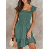 imageANRABESS Womens Summer Casual Sleeveless Square Neck Dress 2025 Smocked Ruffle Backless Boho Beach Cute Teen Short SundressGrass Green