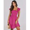 imageANRABESS Womens Summer Casual Sleeveless Square Neck Dress 2025 Smocked Ruffle Backless Boho Beach Cute Teen Short SundressHot Pink