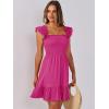 imageANRABESS Womens Summer Casual Sleeveless Square Neck Dress 2025 Smocked Ruffle Backless Boho Beach Cute Teen Short SundressHot Pink