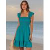 imageANRABESS Womens Summer Casual Sleeveless Square Neck Dress 2025 Smocked Ruffle Backless Boho Beach Cute Teen Short SundressLake Green