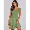imageANRABESS Womens Summer Casual Sleeveless Square Neck Dress 2025 Smocked Ruffle Backless Boho Beach Cute Teen Short SundressLight Green