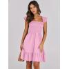 imageANRABESS Womens Summer Casual Sleeveless Square Neck Dress 2025 Smocked Ruffle Backless Boho Beach Cute Teen Short SundressPink