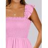 imageANRABESS Womens Summer Casual Sleeveless Square Neck Dress 2025 Smocked Ruffle Backless Boho Beach Cute Teen Short SundressPink