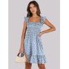 imageANRABESS Womens Summer Casual Sleeveless Square Neck Dress 2025 Smocked Ruffle Backless Boho Beach Cute Teen Short SundressPrint Floral Blue