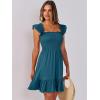 imageANRABESS Womens Summer Casual Sleeveless Square Neck Dress 2025 Smocked Ruffle Backless Boho Beach Cute Teen Short SundressTile Blue