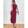 imageANRABESS Womens Summer Casual Sleeveless T Shirt Midi Dress Slim Fit Tie Waist Split Tank Long Dresses 2025 Vacation SundressBurgundy