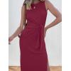 imageANRABESS Womens Summer Casual Sleeveless T Shirt Midi Dress Slim Fit Tie Waist Split Tank Long Dresses 2025 Vacation SundressBurgundy