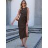 imageANRABESS Womens Summer Casual Sleeveless T Shirt Midi Dress Slim Fit Tie Waist Split Tank Long Dresses 2025 Vacation SundressCoffee