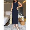 imageANRABESS Womens Summer Casual Sleeveless T Shirt Midi Dress Slim Fit Tie Waist Split Tank Long Dresses 2025 Vacation SundressNavy Blue