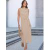 imageANRABESS Womens Summer Casual Sleeveless T Shirt Midi Dress Slim Fit Tie Waist Split Tank Long Dresses 2025 Vacation SundressStriped Brown