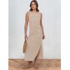 imageANRABESS Womens Summer Casual Sleeveless T Shirt Midi Dress Slim Fit Tie Waist Split Tank Long Dresses 2025 Vacation SundressStriped Brown